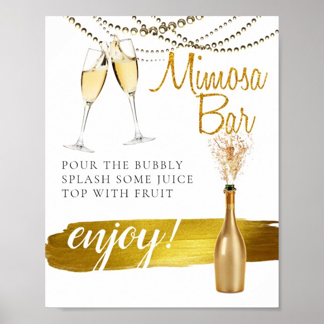 Poster Symbole du bar Mimosa pour brunch nuptial si éléga (Devant)