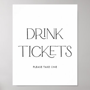 Poster Symbole du billet de boisson Mariage moderne