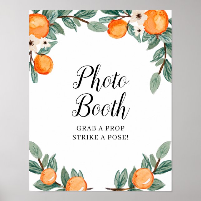 Poster Symbole du boîtier photo Baby shower jumeau Orange (Devant)
