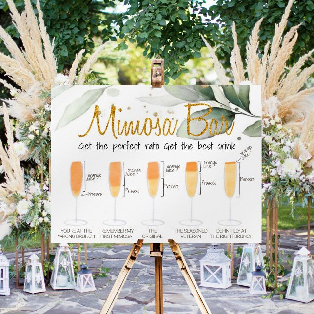 Poster Symbole du brunch de la nuptiale Eucalyptus Mimosa (Créateur téléchargé)