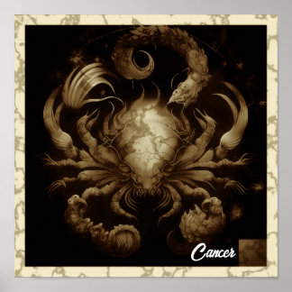 Poster Symbole du cancer Zodiac