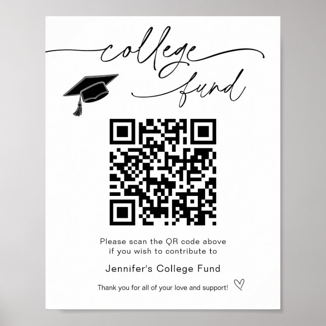 Poster Symbole du code QR du fonds du collège (Devant)