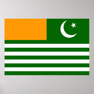 Poster Symbole du drapeau de l'État du Cachemire Azad Pak
