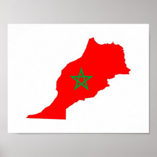 Poster symbole du drapeau du pays du maroc