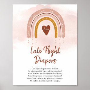 Poster Symbole du jeu Boho Rainbow Diapers tard dans la n