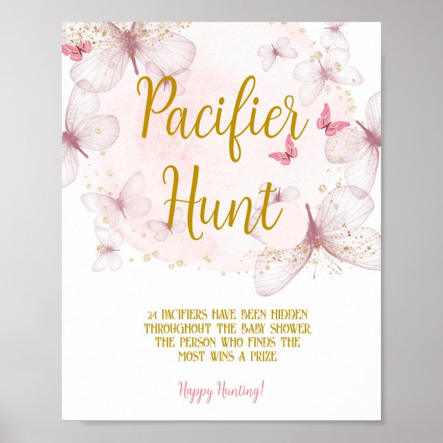 Poster Symbole du jeu de chasse au papillon Pacifique (Devant)