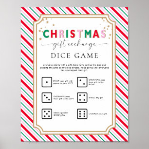Poster Symbole du jeu d'échange de cadeaux de Noël