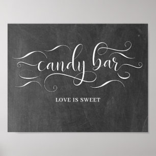 Poster Symbole du jour de mariage de la barre de bonbons