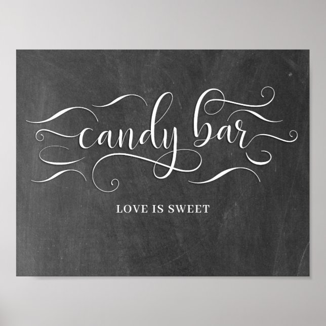Poster Symbole du jour de mariage de la barre de bonbons (Devant)