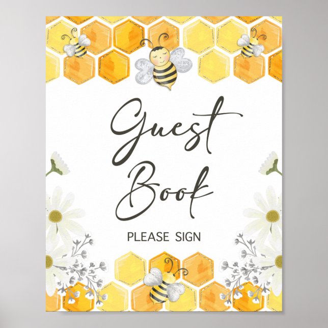 Poster Symbole du livre d'hôtes Honey Bee Yellow Shoe (Devant)