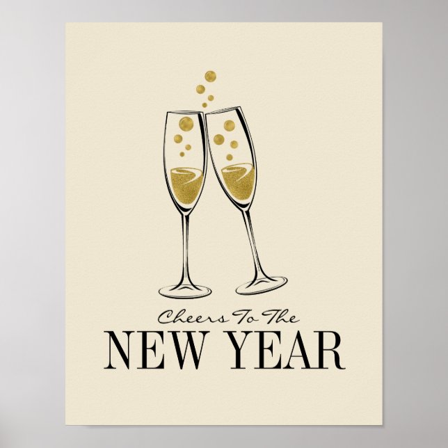 Poster Symbole du Nouvel An de Faux Gold Foil (Devant)