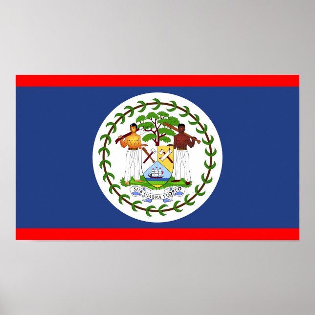 Poster Symbole du pays du pavillon du Belize (Devant)