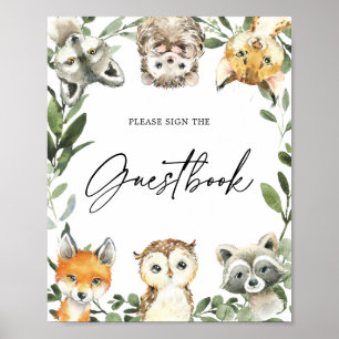 Poster Symbole du Petit Baby shower Woodland