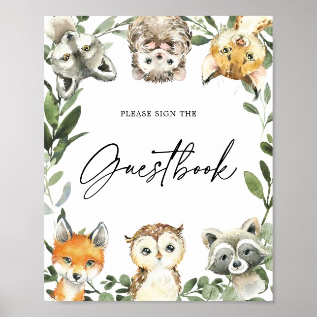 Poster Symbole du Petit Baby shower Woodland (Devant)