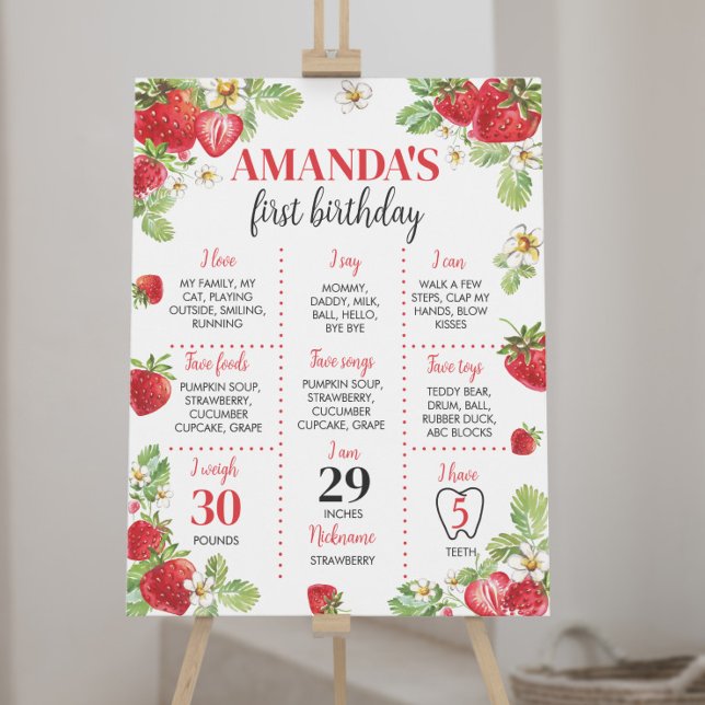 Poster Symbole du premier anniversaire de la fraise (Créateur téléchargé)