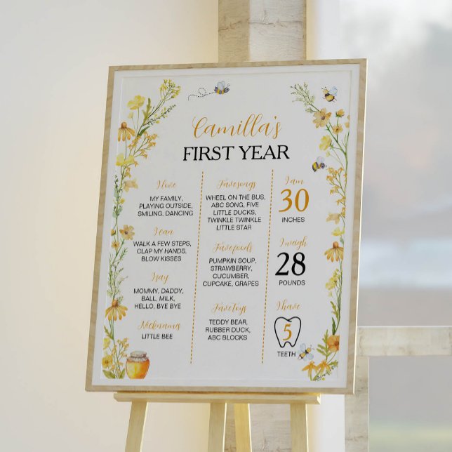 Poster Symbole du premier anniversaire de l'abeille de mi (Créateur téléchargé)