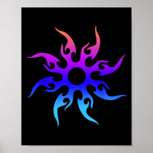Poster Symbole du soleil tribal des Ados de costumes à de