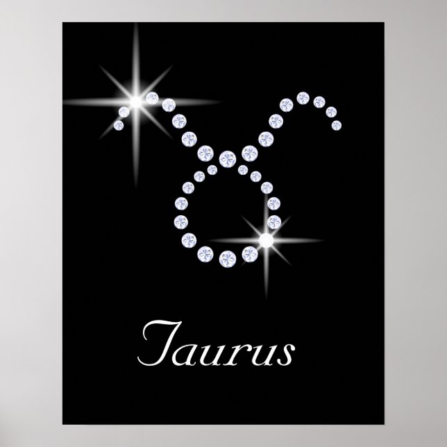 Poster SYMBOLE DU Taurus Diamant Étincelant (Devant)