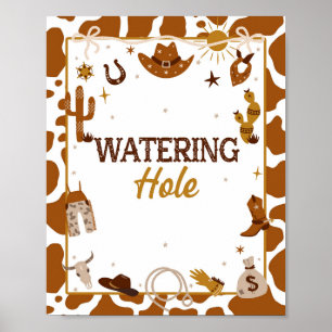 Poster Symbole du trou d'eau occidental Cowboy