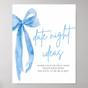 Poster Symbole Dusty Blue Bow Night Ideas