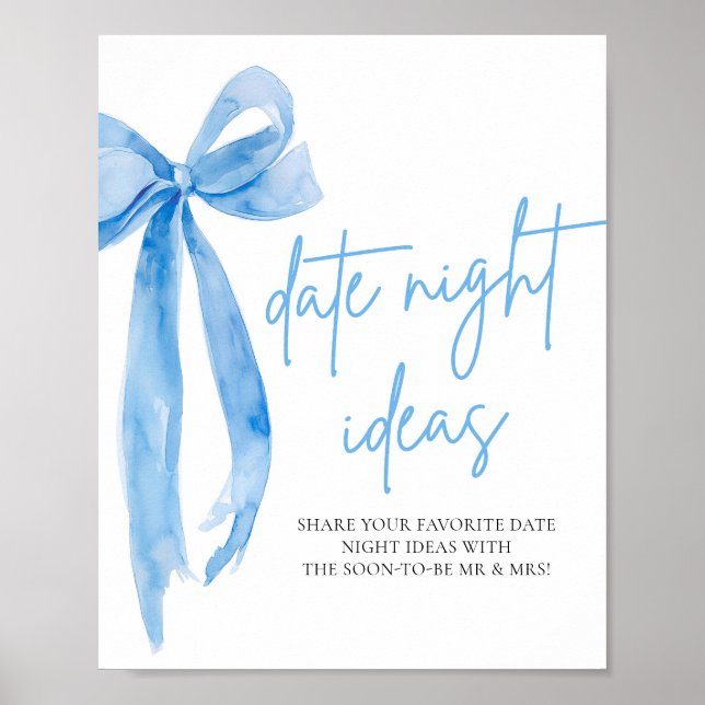 Poster Symbole Dusty Blue Bow Night Ideas (Devant)