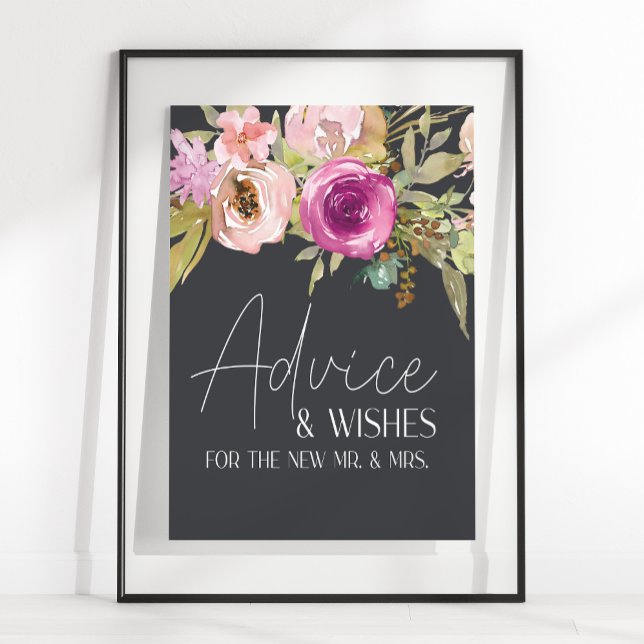 Poster Symbole Dusty Rose Purple Floral Carte & Cadeaux (Créateur téléchargé)