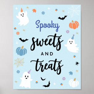 Poster Symbole éffrayant Ghost Halloween Sucres et Traite