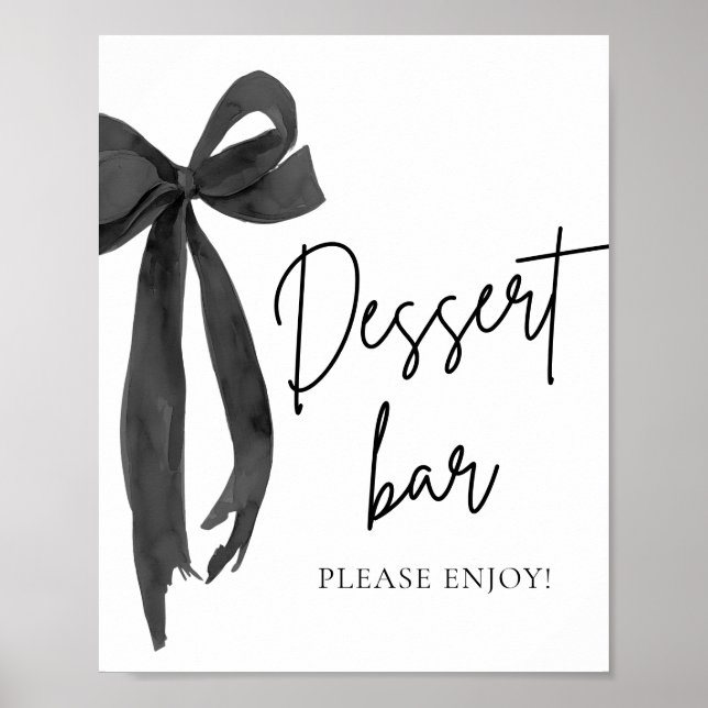 Poster Symbole élégant et moderne du bar à dessert Black  (Devant)