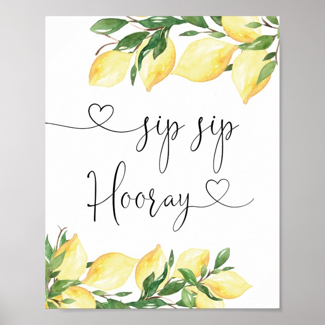 Poster SYMBOLE Élégant Fête des mariées citron Sip Sip Ho (Devant)