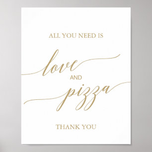 Poster Symbole Elegant Flat Gold Calligraphy Love and Piz