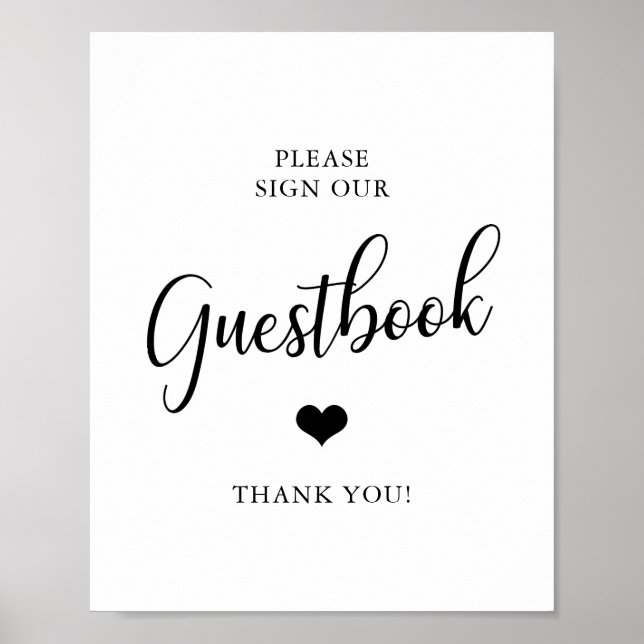 Poster SYMBOLE Élégant Mariage noir et blanc (Devant)