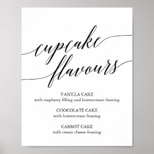 Poster SYMBOLE Élégante Calligraphie Noire Cupcake Flavor
