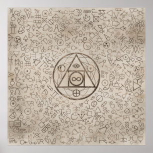 Poster Symbole en pierre du philosophe motif alchimique 3