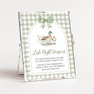 Poster Symbole En vichy Mallard Duck Baby Late Night Diap