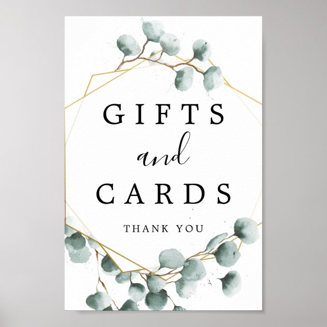 Poster Symbole Eucalyptus Green Cadeaux et Cartes (Devant)