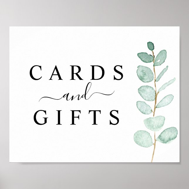 Poster Symbole Eucalyptus Green Wedenery Cartes & Cadeaux (Devant)
