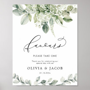Poster Symbole Eucalyptus Verdure Foliage Faveurs de mari
