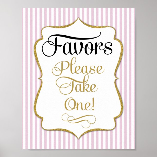 Poster Symbole favori Bande or rose (Devant)