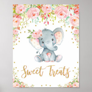 Poster SYMBOLE FÉMININ Baby shower Elephant Décor