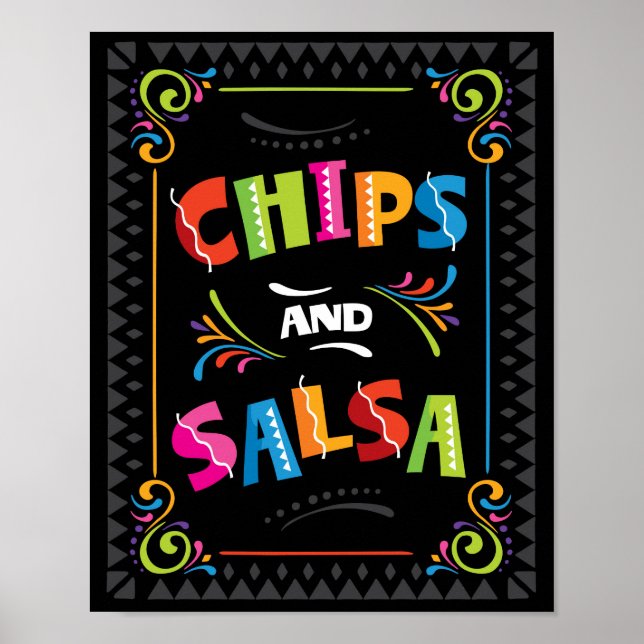 POSTER SYMBOLE FÊTE CHIPS ET SALSA (Devant)