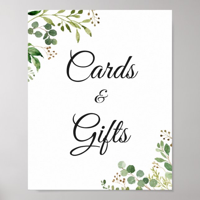 Poster Symbole Feuille Eucalyptus Green Cartes et Cadeaux (Devant)