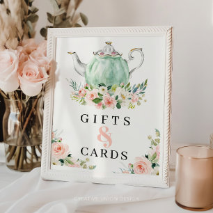 Poster Symbole Fille Anniversaire Jour Par Thé Cadeaux Et