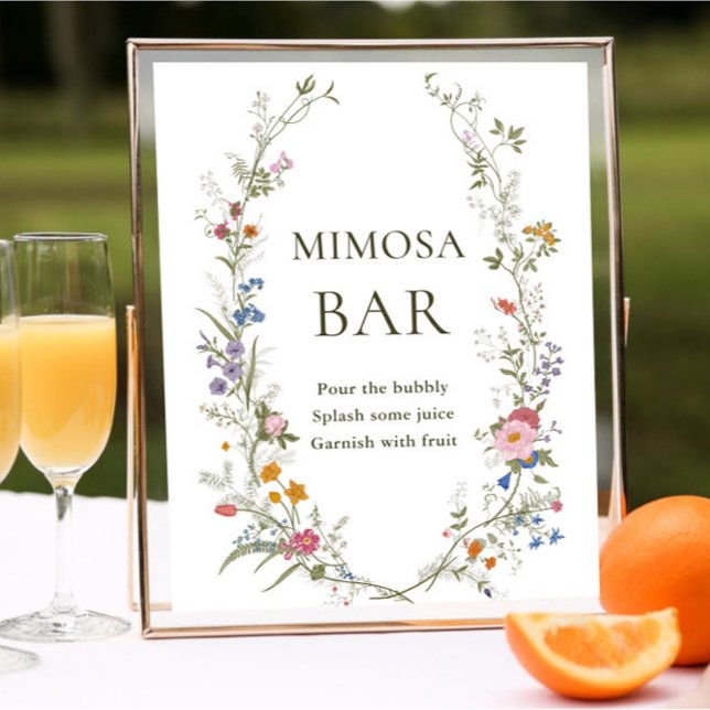 Poster SYMBOLE Fleur sauvage Floral Rose Pastel Mimosa Ba (Créateur téléchargé)