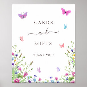 Poster Symbole fleur sauvage Papillon Cadeaux Et Cartes