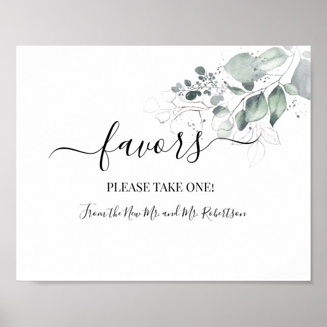 Poster Symbole Fleurs Aquarelles Mariage Douche (Devant)