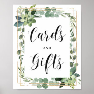 Poster Symbole Fleurs Succulentes Vert Frais Cartes et Ca