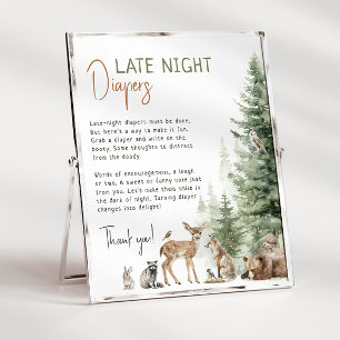 Poster Symbole Forêt Boisé Animaux Late Night Diapers