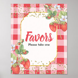 Poster Symbole Fraise Berry Sweet Watercolor