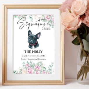 Poster Symbole français de chien de taureau Signature de 