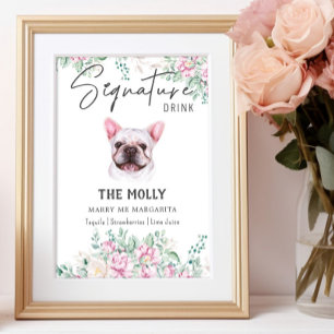 Poster Symbole français de chien de taureau Signature de 